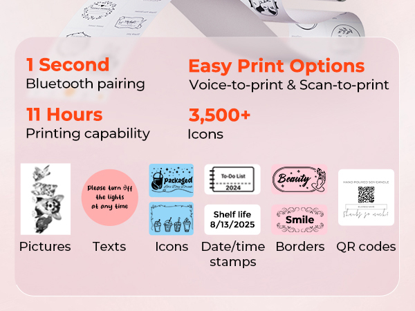 Bluetooth Portable Thermal Sticker Printer