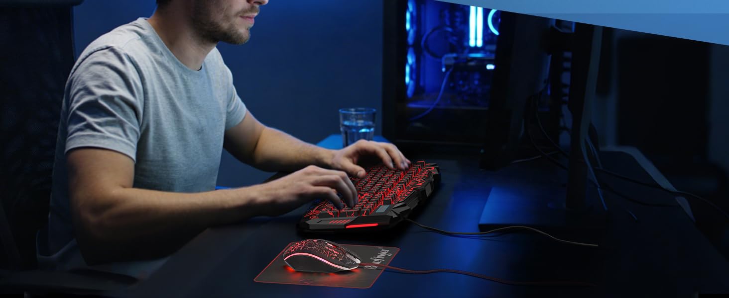gaming keyboard and mouse combo with headset