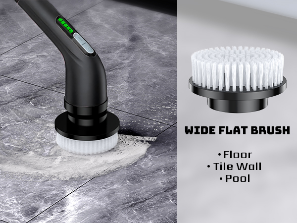 Wide flat brush for floor, tile wall, pool