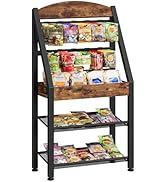 CHOEZON Snack Organizer for Countertop, Portable Retail Display Stand with 2 L-Shaped Metal Shelv...