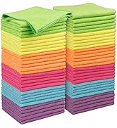 Orighty Cleaning Cloths Pack of 60, Highly Absorbent Microfiber Cleaning Supplies, Lint Free Clot...