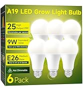 UNILAMPRO Full Spectrum A19 Grow Light Bulb, E26 Base, 9W (100W Equivalent) for Indoor Plants, Gr...