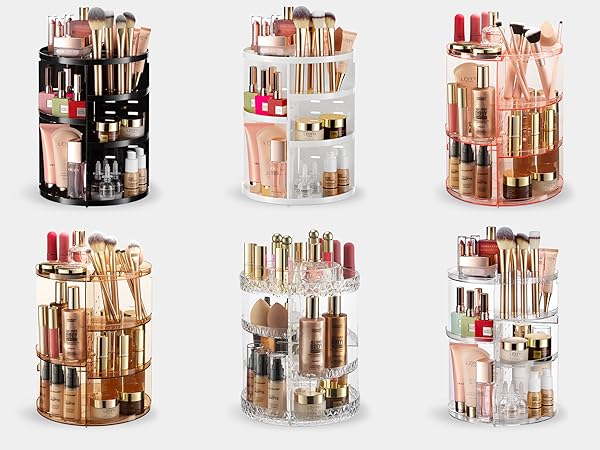 Rotating Makeup Organizer color variety