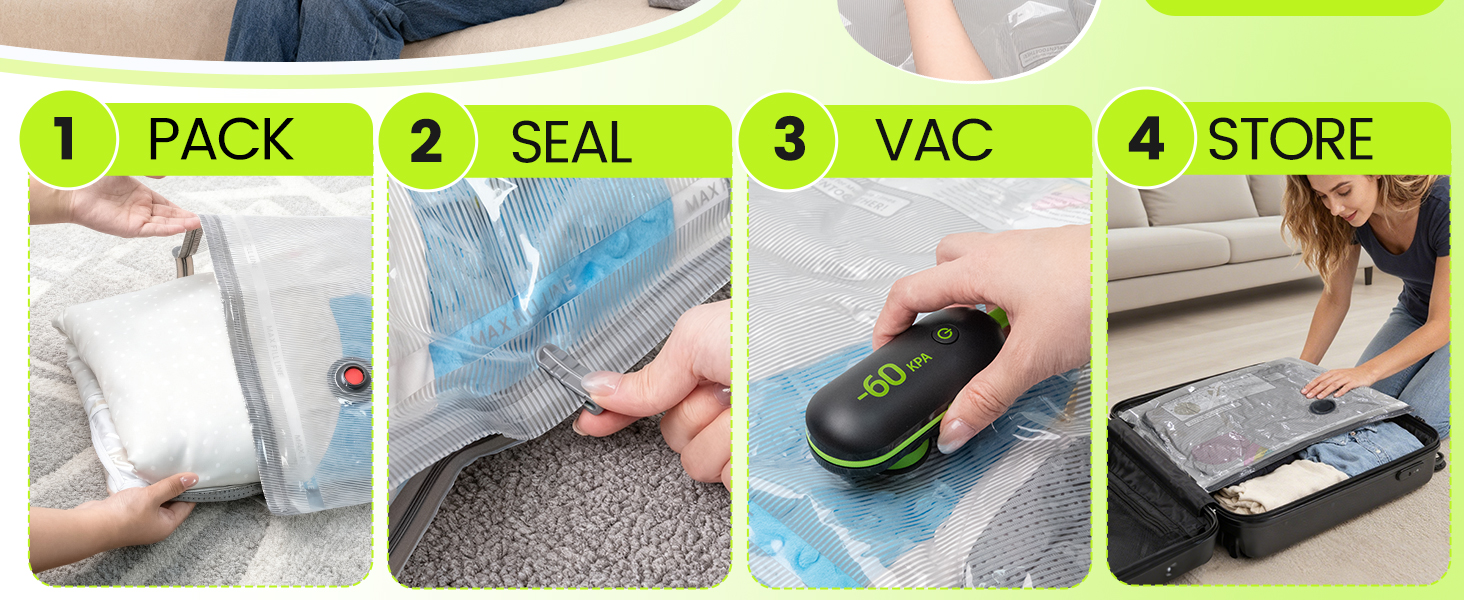 travel vacuum bags with electric pump