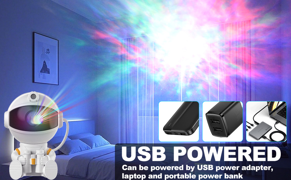 The starry sky lamp can be usb powered.