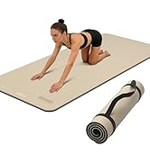 Yoga Mat Non-Slip Extra Thick 72"x32/24" Extra Wide Fitness Exercise Mat TPE Material High Elasti...