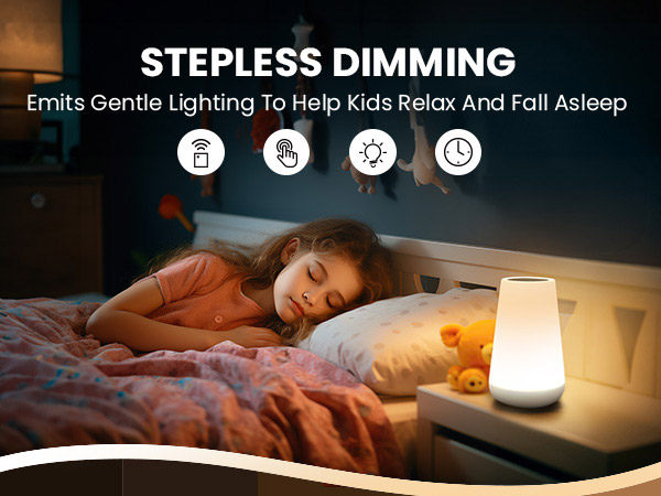 The child is sleeping with a night light on.