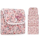 JINSI Foldable Floral Period Bag, Sanitary Pad &amp; Tampon Organizer | Dual pockets, washable cotton...