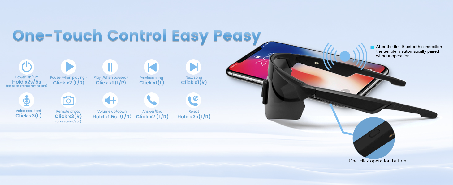 Comfortable Bluetooth Sunglasses for Men &amp;amp; Secure Fit for Sports