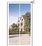 Yotache Adjustable White Magnetic Screen Door Fit Doors Size Width 34