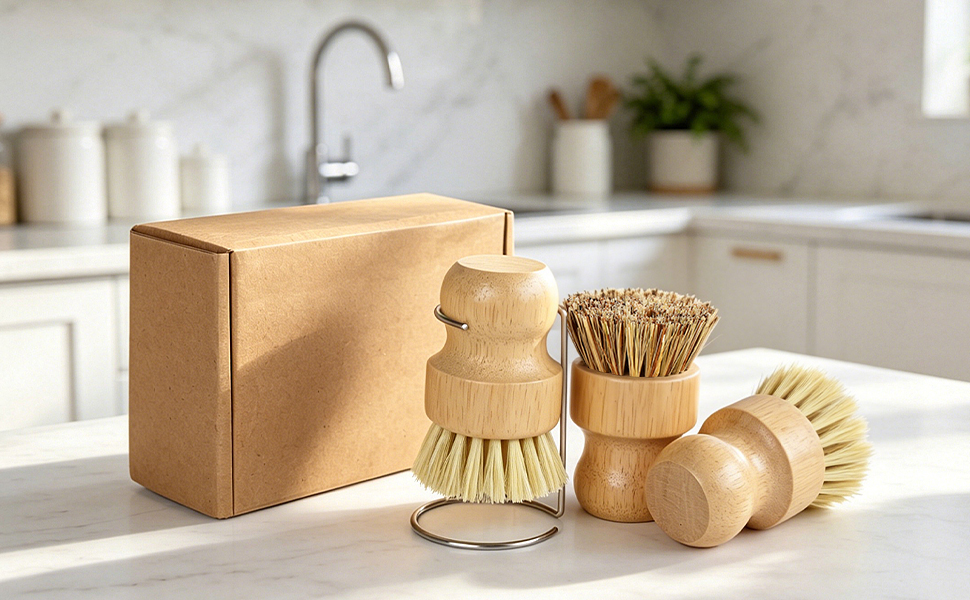 Bamboo dish brush Set
