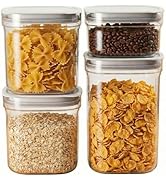 LavStow Airtight Food Storage Containers with Lids, 4 Pcs Set BPA Free Clear Kitchen Pantry Organ...