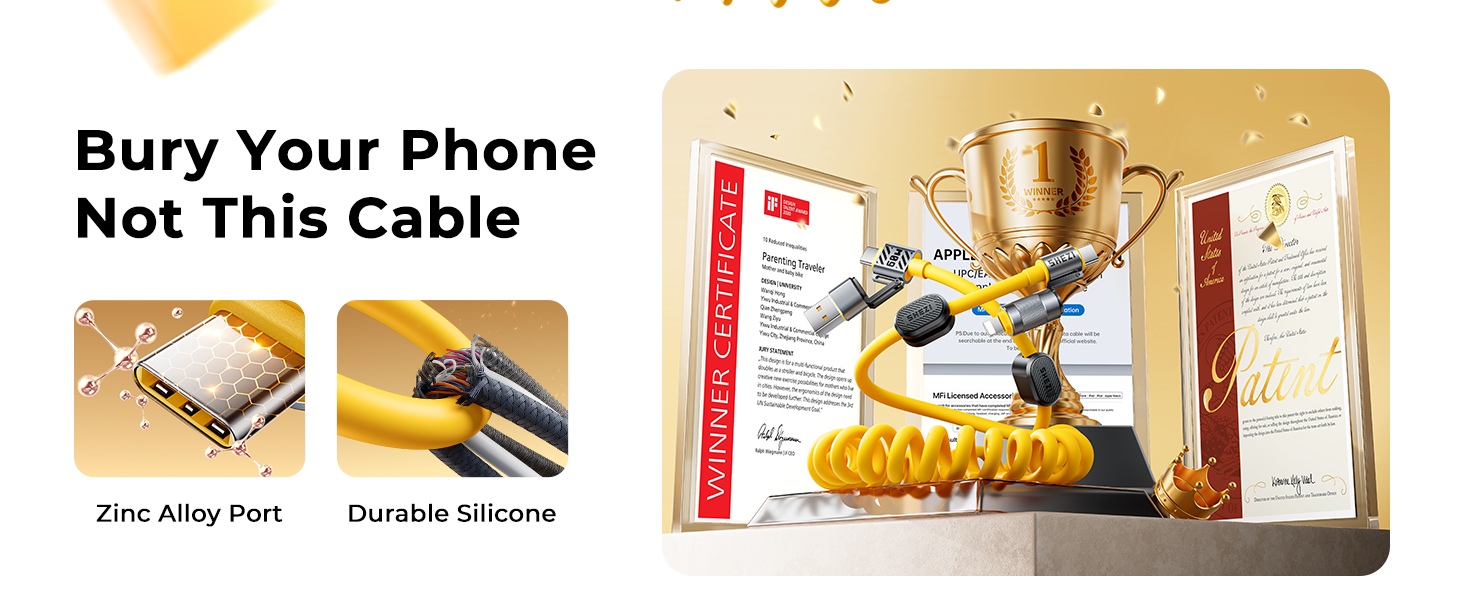 jixivor 4 in 1 usb c cable 60W compatiblle with Lightning cable multi cords