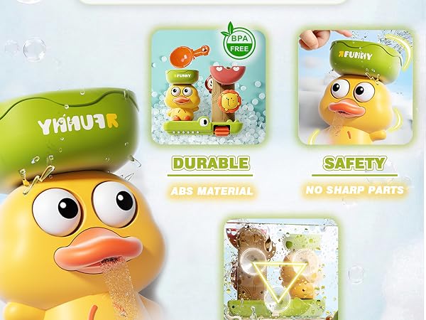 BPA-free durable bath toy with non-slip stable design for easy cleaning and long-lasting
