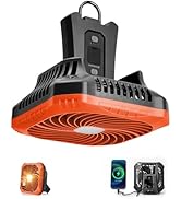 Odoland Portable Quiet Tent Fan with LED Lantern, Max 23H Runtime Rechargeable Camping Fan with C...