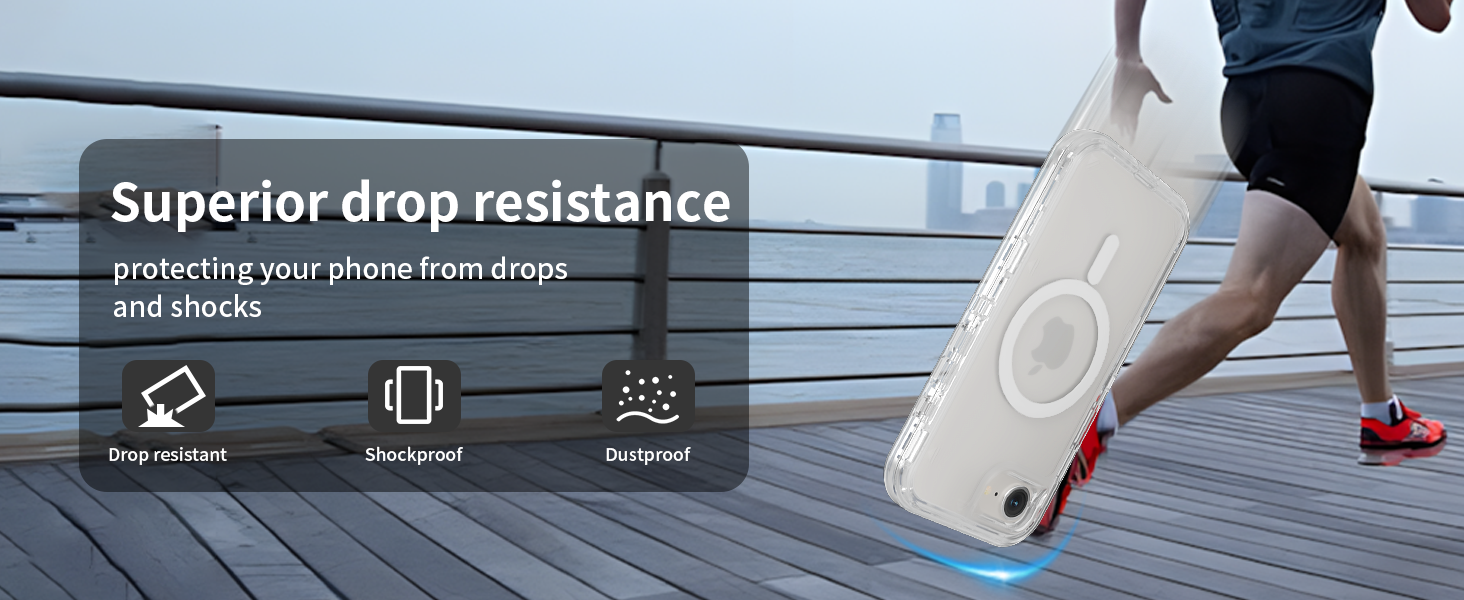 Anti-Drop Multi-layer protection, dual layers, TPU+PC, sports, running, hiking