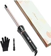 3/8 Inch Small Wand Curling Iron with 9 Temps, 9mm Mini Hair Curler with LCD Display, Fast Heat U...