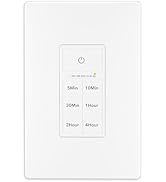 BN-LINK Countdown Timer Switch for Exhaust Fan, Bathroom Fan Light Switch Timer Indoor with Push ...