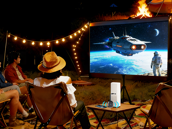 Portable Wireless Video Receiver for Outdoor Theater, Cast Phone to Movie Screen for Night Party