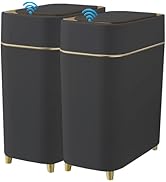 Yatmung Bathroom Trash can with lid 8L Black&amp;G x 2