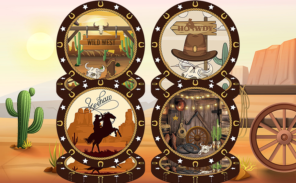 Crazy Night 48 Pcs Western Rodeo Paper Plates - 9&amp;#34;