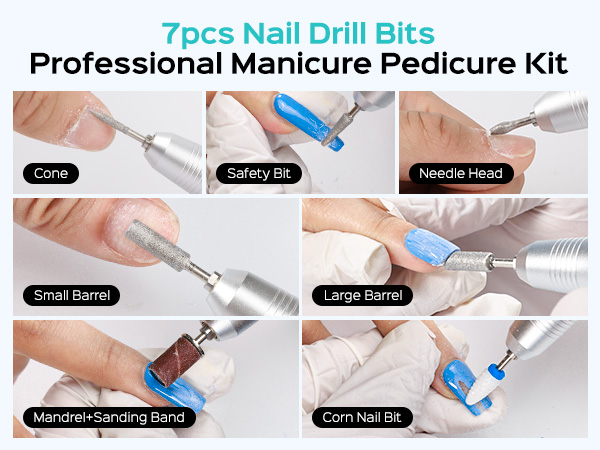 7pcs nail drill bit