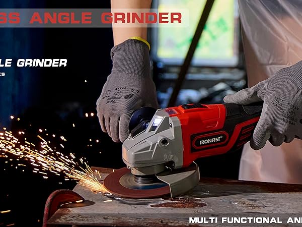 Angle grinder cordless battery lithium brushless motor cutting grinding cut tool power wood metal