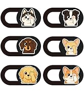 PRESSINART 6Pcs 6 Styles Dog Camera Cover Slide Cute Laptop Accessories 0.04 Inch Ultra Thin Came...