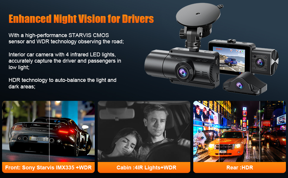 Front and Rear Dash Cam 4K+2K 