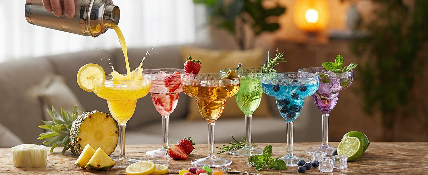 Acrylic Margarita Glasses with Stem