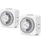 G-Homa Timers for Electrical Outlets,24 Hour Indoor Plug-in Mechanical Timer,30 Minute Intervals,...