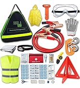 HolaKit Auto Emergency Kit, 55-Piece Car Emergency Roadside Kit with Jumper Cables, First Aid Kit...