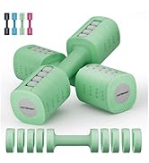 EAST MOUNT Adjustable Weight Dumbbells Set of 2, 8 in 1 Hand Weights for Women 2lb/3lb/4lb/5lb/6l...