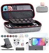 Switch OLED Accessories Bundle- innoAura 18 in 1 Switch Bundle with Switch Case, Switch Game Case...