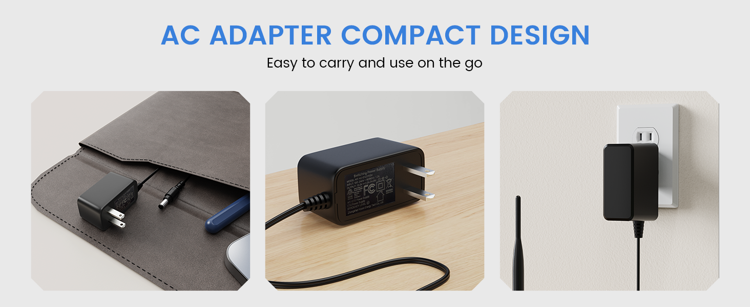 AKINGUAR 12V 2A Power Supply Adapter with 8 DC Connectors