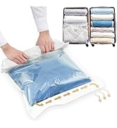 TAILI 12 Pack Travel Compression Bags, Roll Up Space Saver Bags (6 Large+6 Medium), No Vacuum Nee...