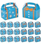 PH PandaHall 18pcs Party Favor Treat Boxes 2 Styles Blue Gable Paper Box Goodie Candy Box Birthda...