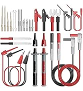 Goupchn Silicone Multimeter Test Leads Kit 25PCS with Replaceable Gold-Plated Precision Sharp Pro...