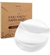 200Pcs Parchment Paper Rounds, 8 Inch Baking Parchment Circles, Precut Baking Sheets Round, Burge...