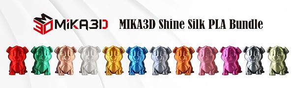 mika3d shine silk pla bundle 3d printer filament 1.75mm pla