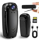 HSKAH Mini Body Camera with Audio and Video Recording -64G POV Camera Action Cam Thumb Size Hands...