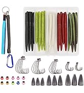 Senko-Worms-Bass-Fishing-Lure-Kit-Wacky-Rig-Worms-Soft-Plastic-Stick-Baits3 4" 5" 6 inch
