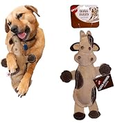 SPOT Dura-Fused Leather Barnyard Animals - Stuffed Dog Toy with Squeaker, Real Leather &amp; Jute Fab...