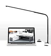 Brokimis Desk Lamp with Clamp, Steel Metal Long Arm LED Desk Light Adjustable 8 - 18W Clip Eye Ca...