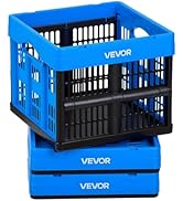VEVOR Plastic Collapsible Storage Bins, 25L 3 Packs, Stackable Folding Storage Crates with Handle...