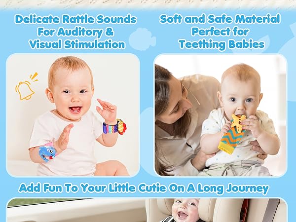 URMYWO Baby Newborn Boys and Girls Gifts, Wrist Rattles for Baby, Rattle Socks Toys for 0-6 Months