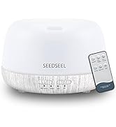 SEEDSEEL 300ML Aromatherapy Essential Oil Diffuser with Remote Control, 5V USB-C Power Cord Power...
