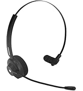 Headset with Microphone, 32.8ft Bluetooth 5.1 Wireless 200H Standby Time Noise Cancelling Clearer...