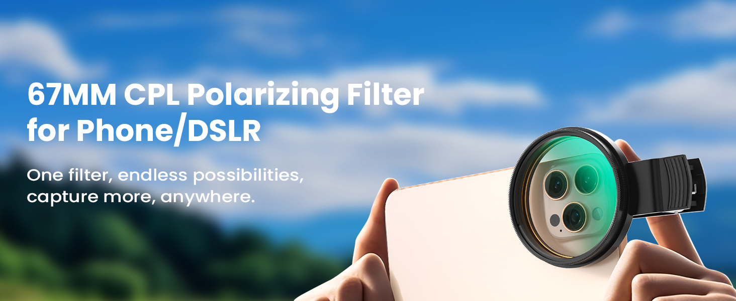 HD 67mm CPL Polarizing Filter for Phone &amp;amp; DLSR
