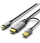 HDMI to USB C Cable 4K60Hz, HDMI 2.0 to UsbC 6.6FT Soft Graphen Cable Adapter, Connect HDMI Lapto...